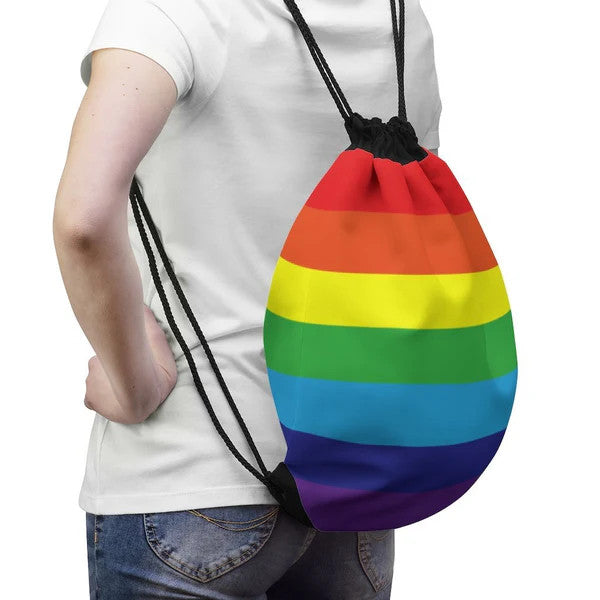 Pride Rainbow Drawstring Bag