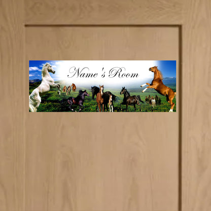 Horses Metal Door Sign