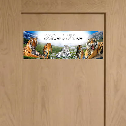 Tiger Metal Door Sign