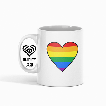 gay Christmas Mug from NaughtyCard - Personalised with any name - Best seller Gay heart