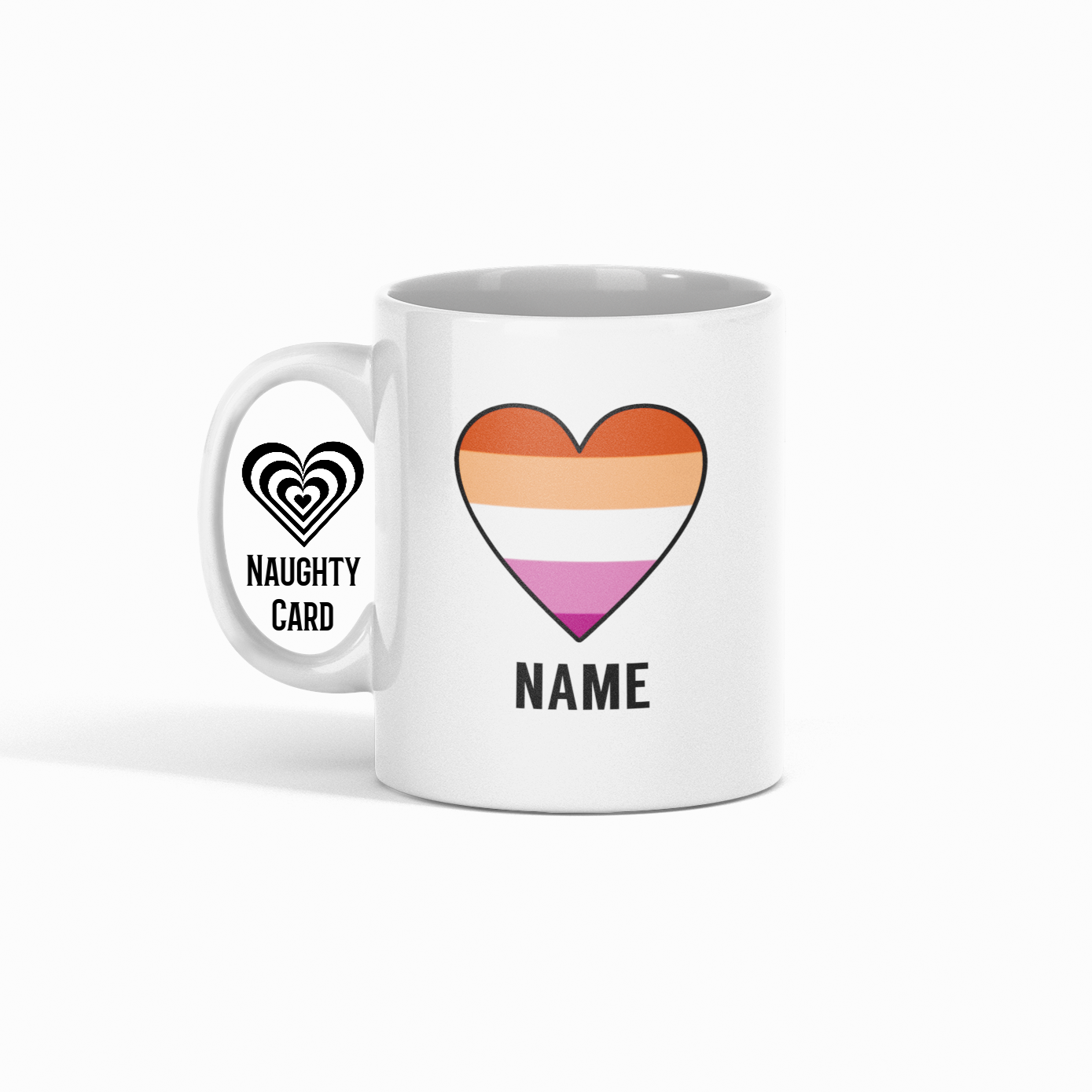 Sunset Lesbian Pride Flag Mug Personalised with any name