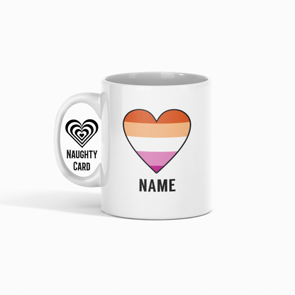 Sunset Lesbian Pride Flag Mug Personalised with any name