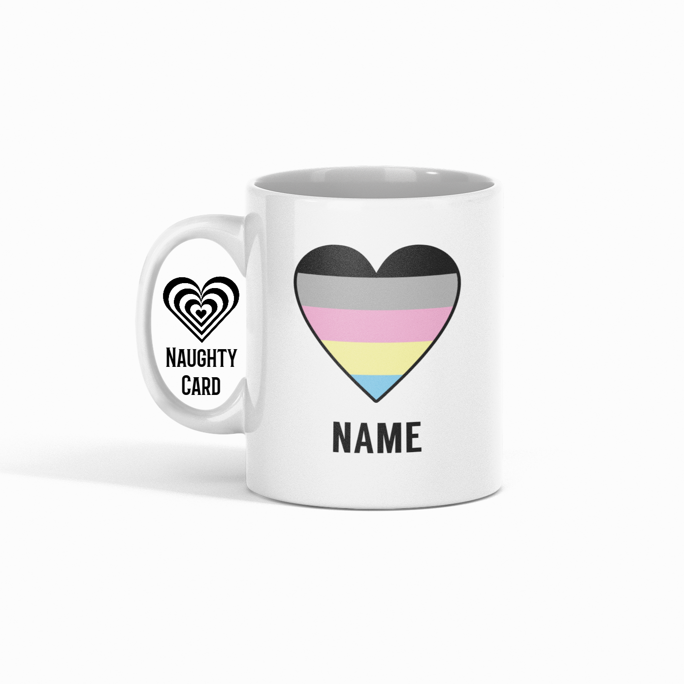 Polygender pride heart personalised mug