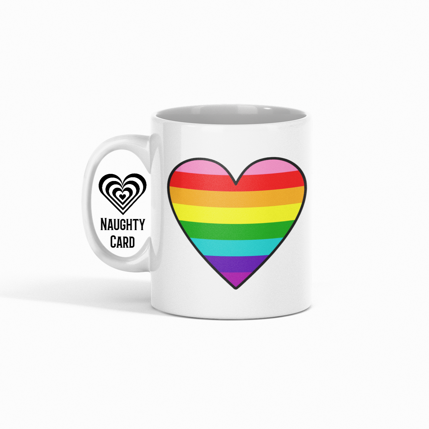 LGBTQ Pride Mug white mug on plain white bacground