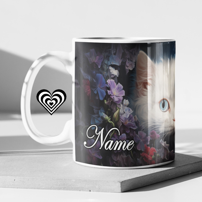 Blue eyes Personalised 3d cat mug from naughtycard. Chritmas Gift, Birthday Gift, Secret Santa, New Trending, 3d art