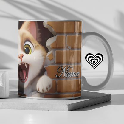 Surprise Cat 3D Mug