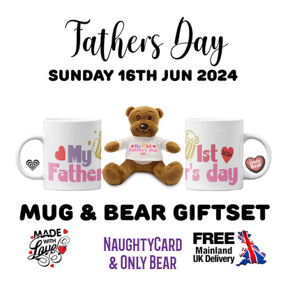 New Fathers Day Gift set including teddy bear and mug