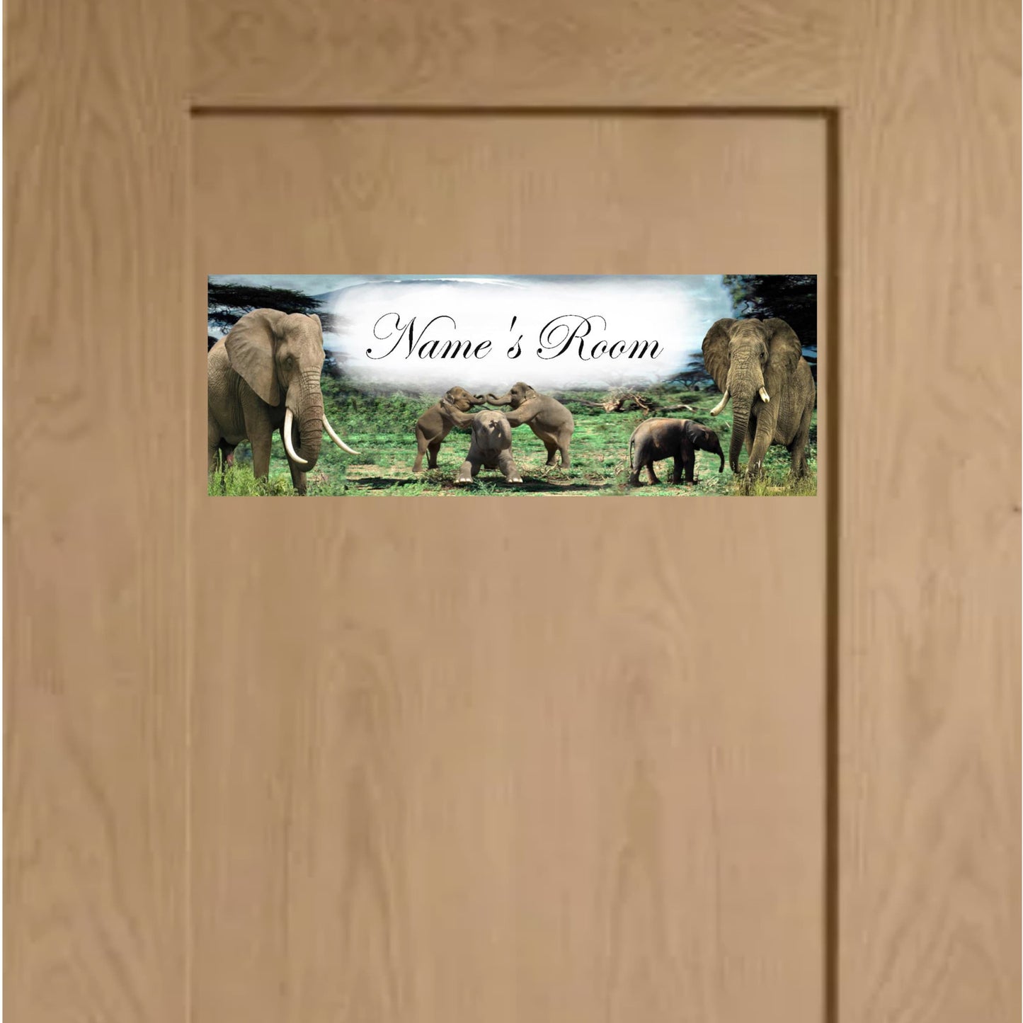 Elephant Metal Door Sign