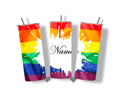 Pride Flag Thermal Skinny Tumbler Personalised