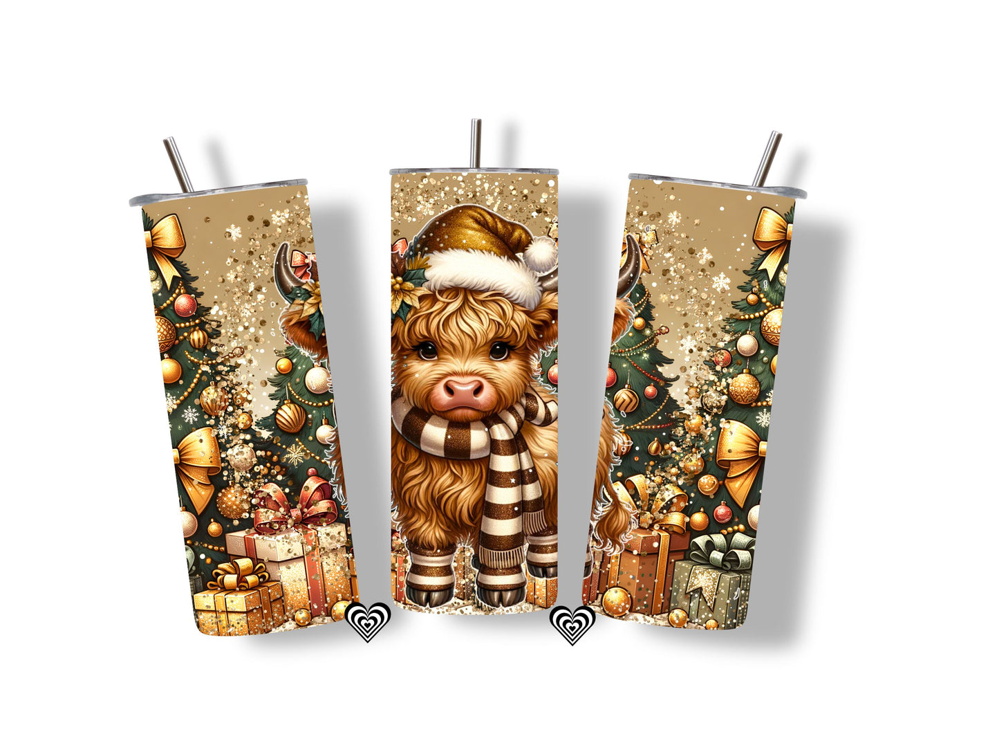 Baby Highland Cow Christmas Tumbler