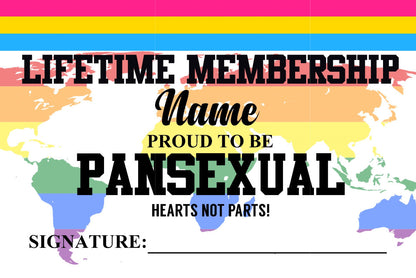 Pansexual Card, LGBTQ Membership Card