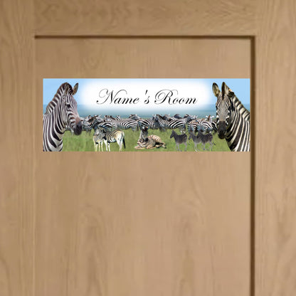 Zebra Metal Door Sign