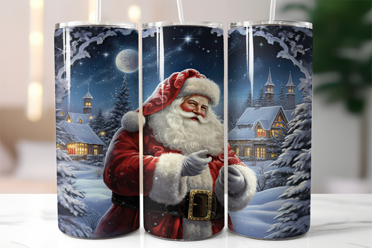 Vintage Santa Thermal Skinny Tumbler