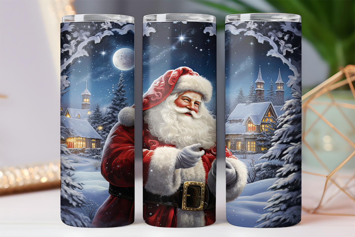 Vintage Santa Thermal Skinny Tumbler