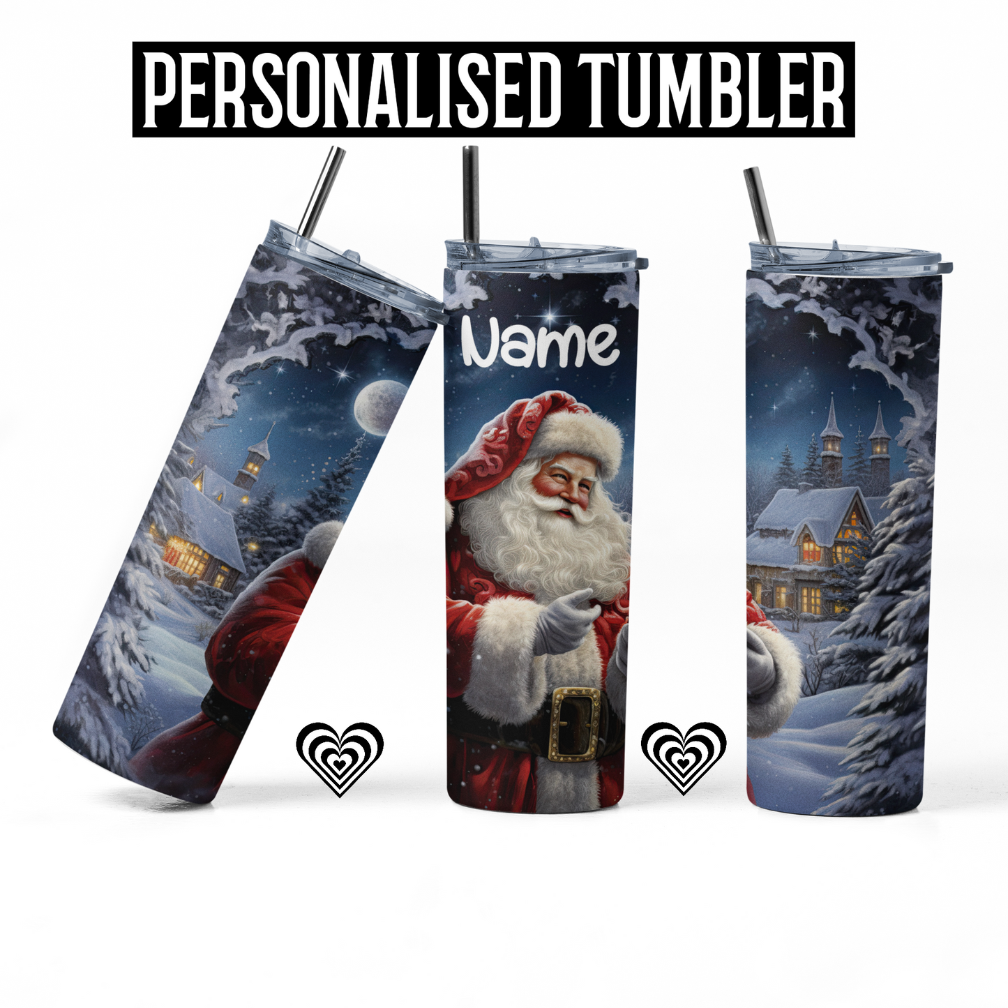 Vintage Santa Thermal Skinny Tumbler