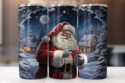 Vintage Santa Thermal Skinny Tumbler