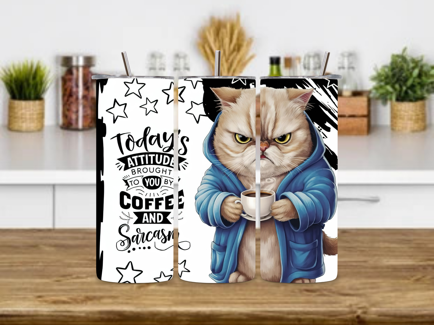 Coffee and Sarcasm Thermal Skinny Tumbler