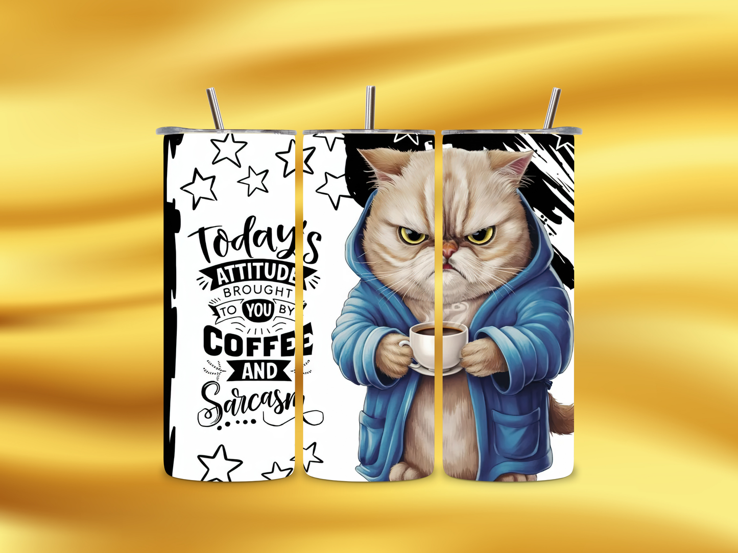 Coffee and Sarcasm Thermal Skinny Tumbler