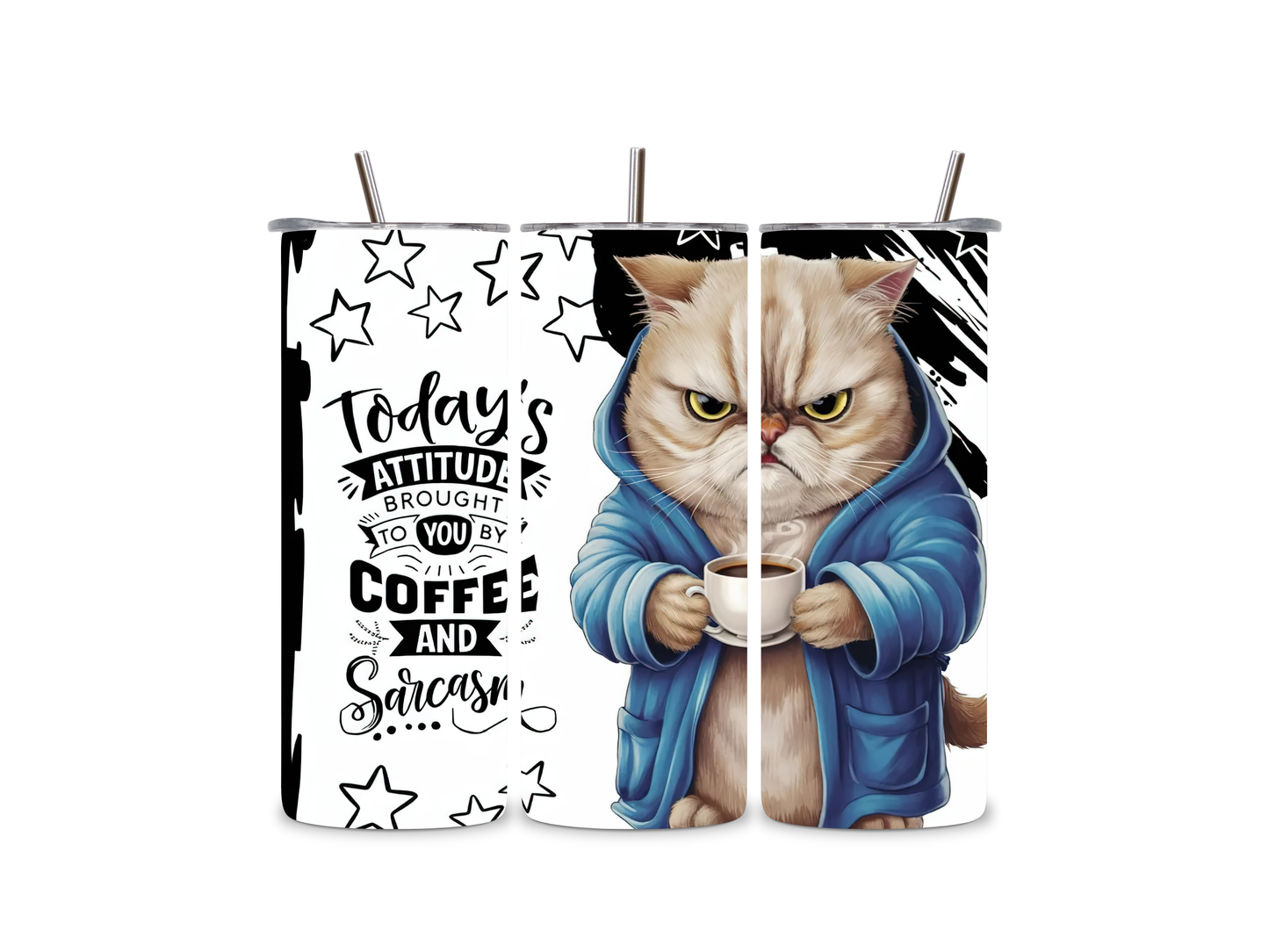 Coffee and Sarcasm Thermal Skinny Tumbler