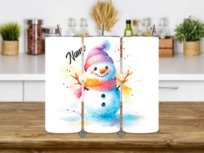 Snowman Thermal Skinny Tumbler