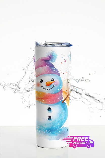 Snowman Thermal Skinny Tumbler