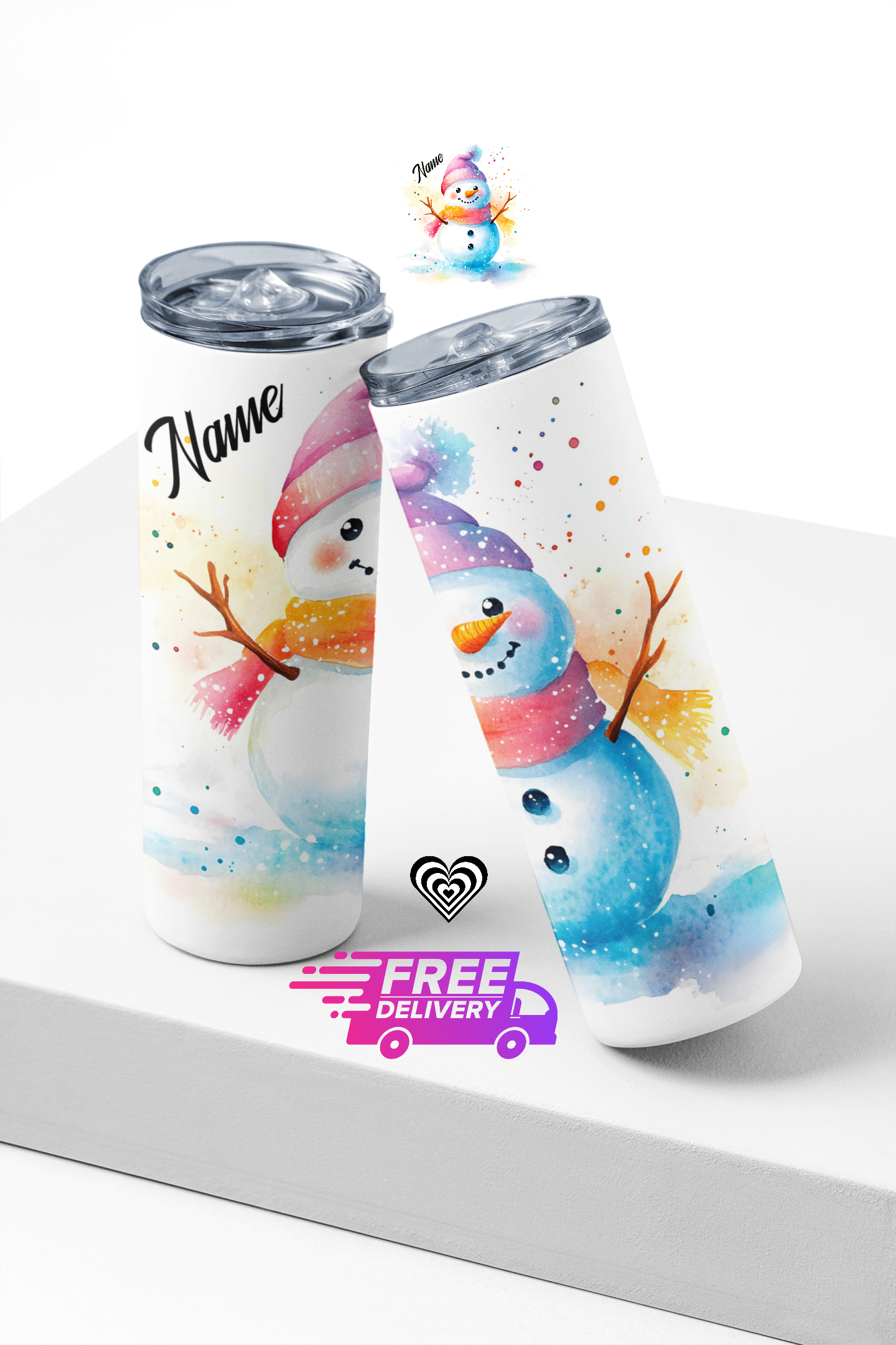 Snowman Thermal Skinny Tumbler