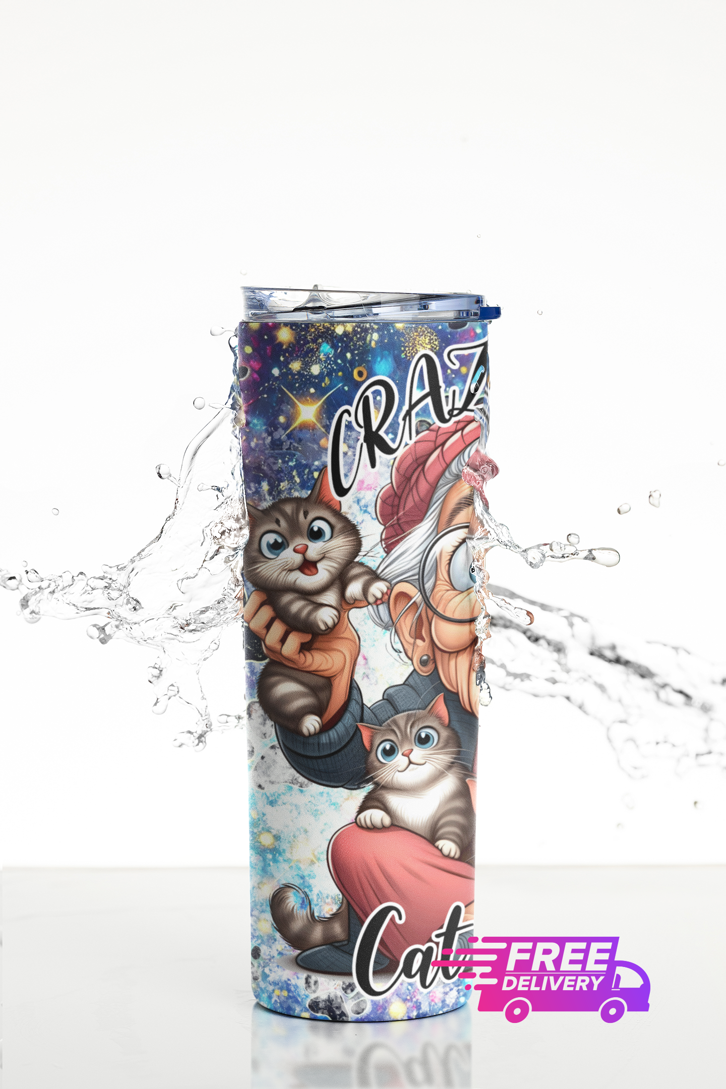 Crazy Cat Lady Thermal Skinny Tumbler