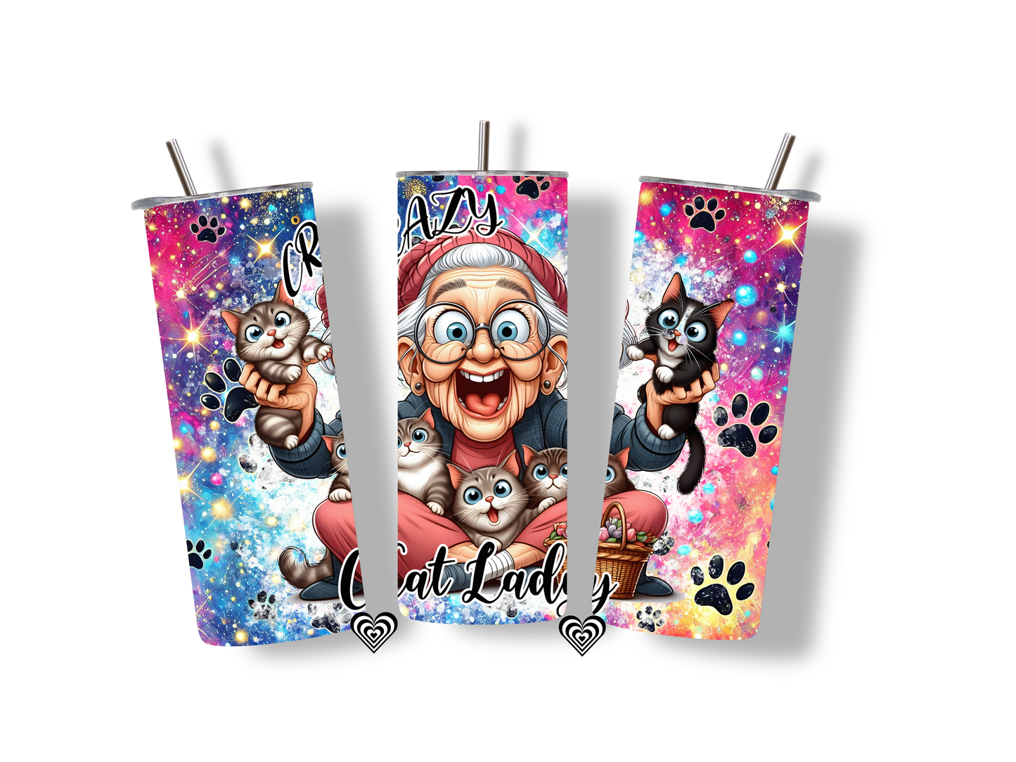 Crazy Cat Lady Thermal Skinny Tumbler