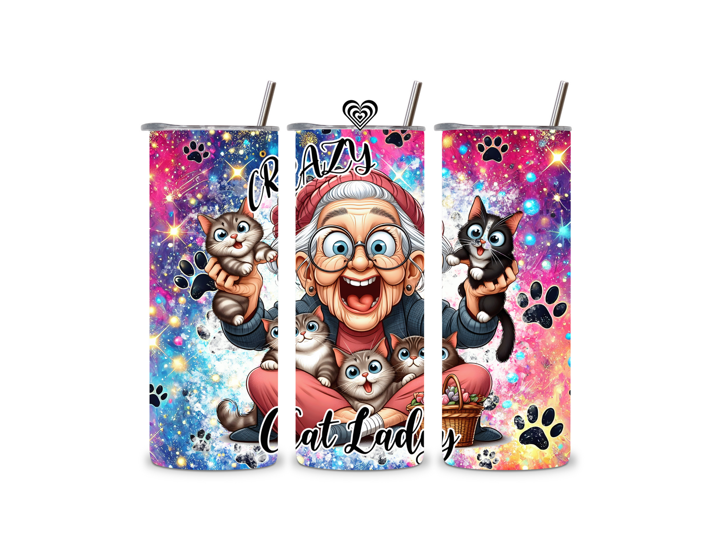 Crazy Cat Lady Thermal Skinny Tumbler