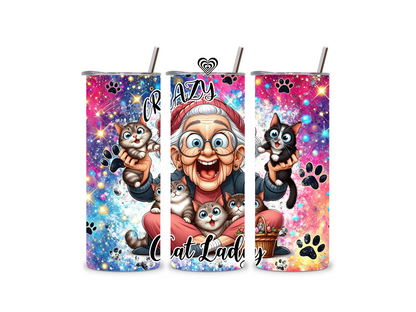 Crazy Cat Lady Thermal Skinny Tumbler