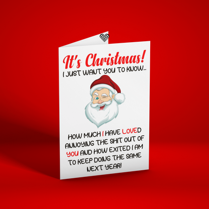 Funny Christmas Card Love Annoying You 