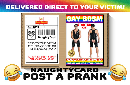 Gay BDSM Postal Prank from NaughtyCard Front View