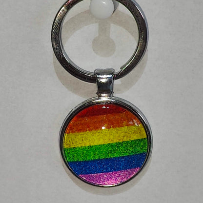 Sparkling gay pride keyring