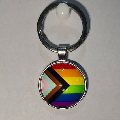 Progress pride keyring from Naughtycard