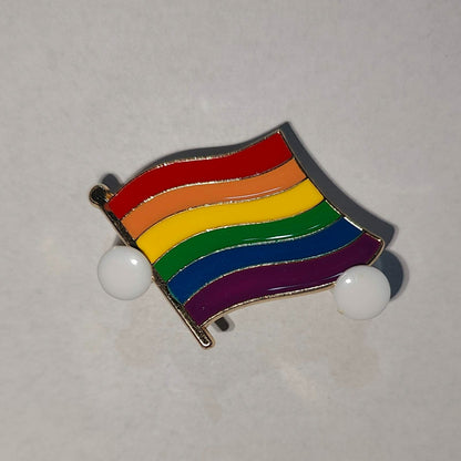 Metal gay pride flag badge