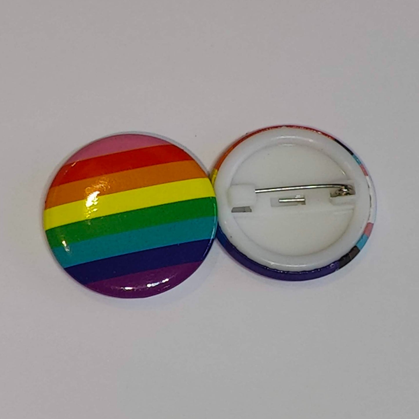 Gay Pride Flag Badge front and back