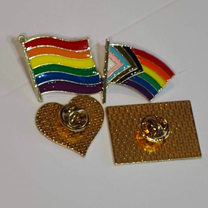 Gay Pride metal badges front and back