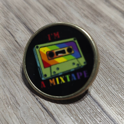 Mixtape Gay Pride Pin from NaughtyCard -