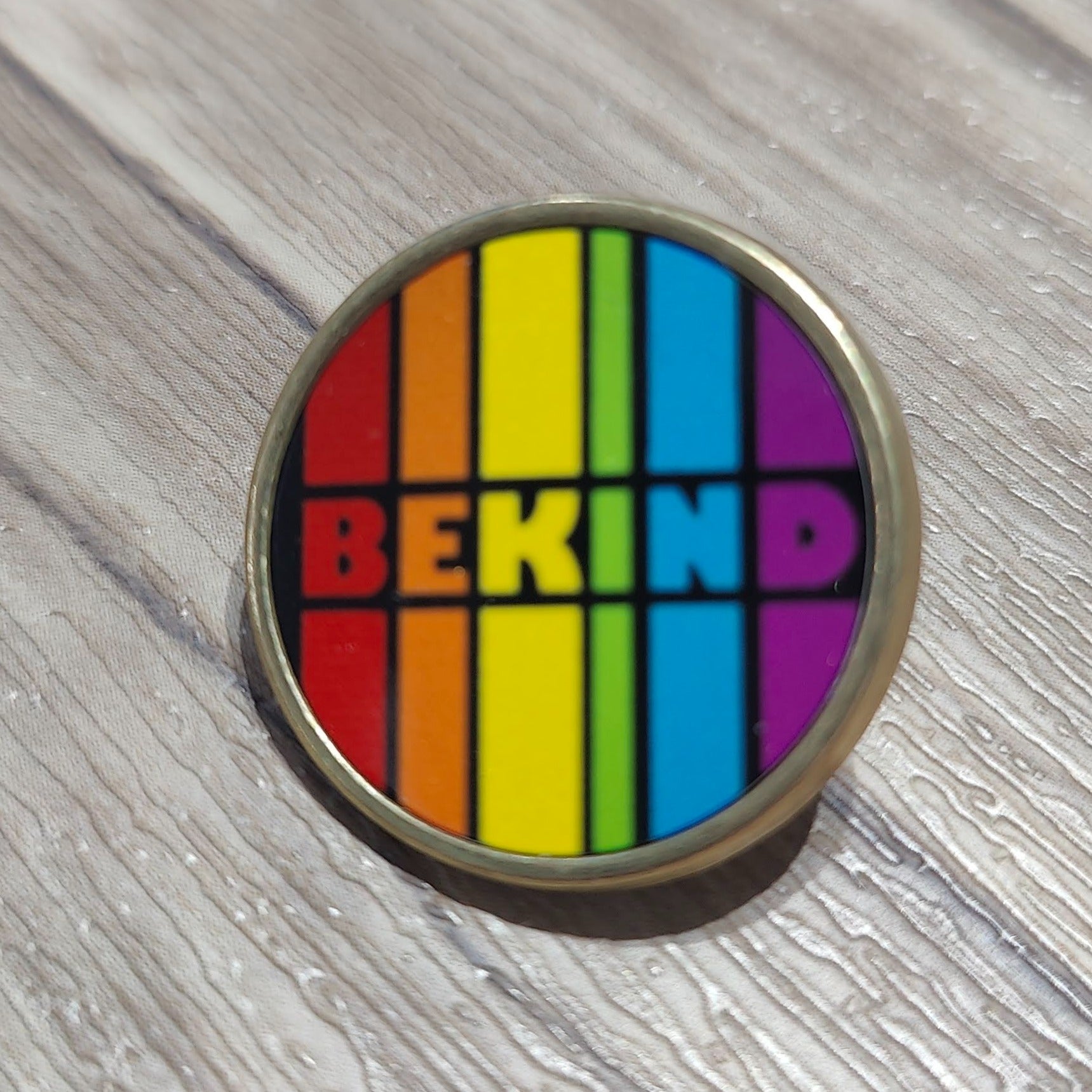 Be Kind Gay Pride Pin from NaughtyCard -