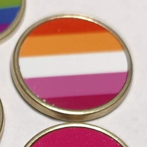 Lesbian flag badge from naughtycard #lesbainpride