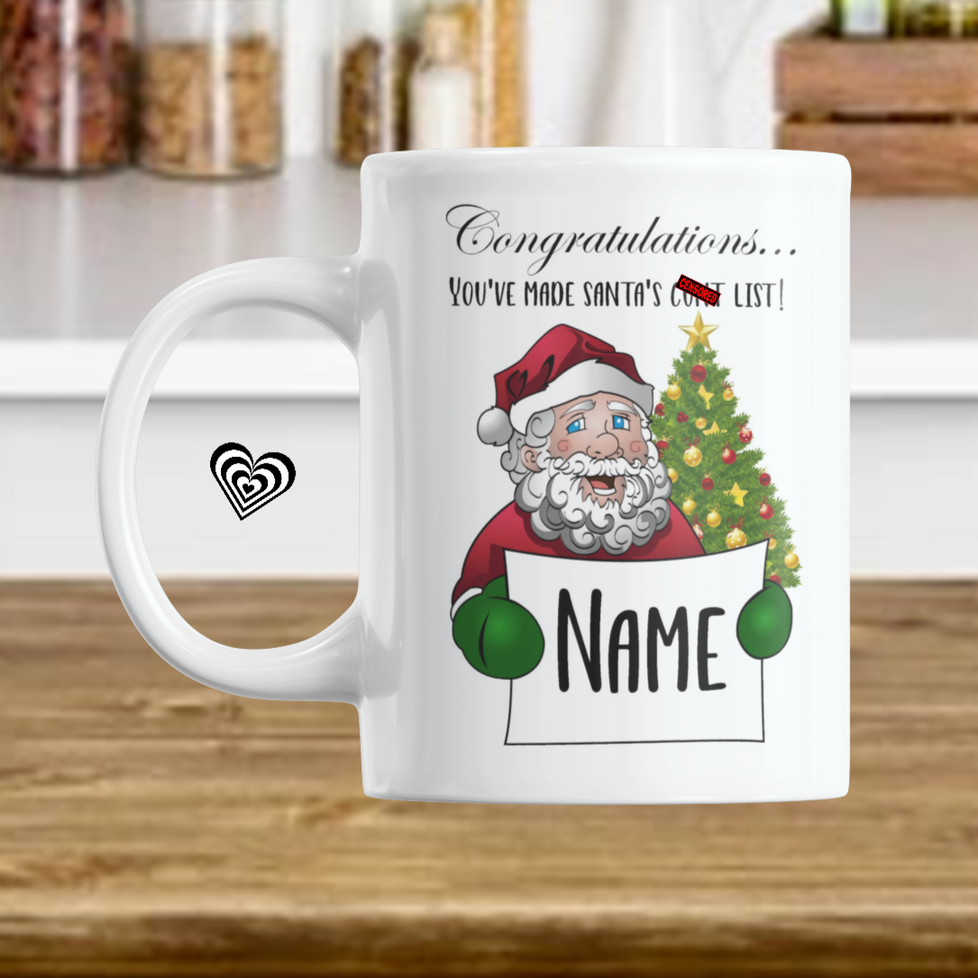 Funny Adult Christmas Gift NaughtyCard’s Personalised Mugs are the perfect way to express your personality and humour. Whether you want to surprise your friends, family, or co-workers, these mugs will make them laugh out loud. You can choose from a range of designs and add any name to create a unique gift. These mugs are ideal for Birthday presents, Christmas gifts, or for secret Santa. Order yours today and get ready to enjoy a cup of tea or coffee with a naughty card twist. 😜