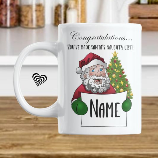 Personalised Christmas Gift. Naughty List Personalised Christmas Mug From NaughtyCard. Christmas Gift. Secret Santa Gift. Gift on sale. 