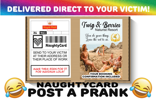 Naturist Postal Prank from NaughtyCard Front View