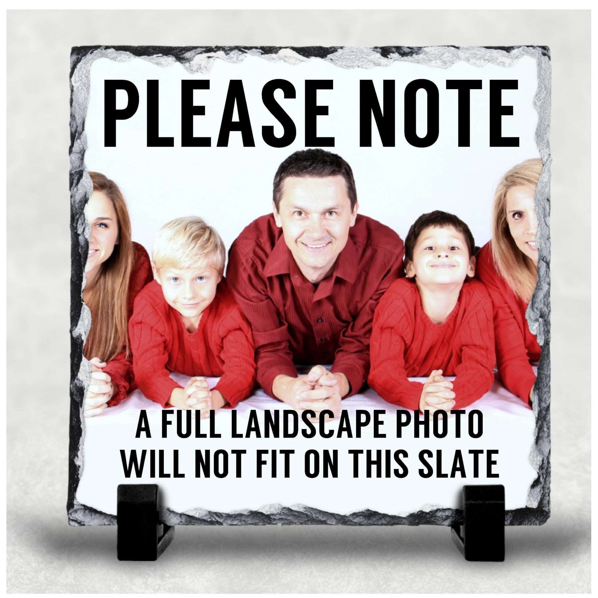 Custom Photo Slate 19cm x 19cm Personalised with any photo from NaughtyCard. Image of how to add photo