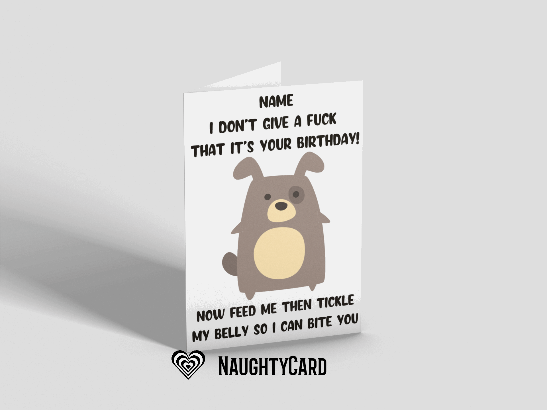 Personalised birthday card from the dog from naughtycard