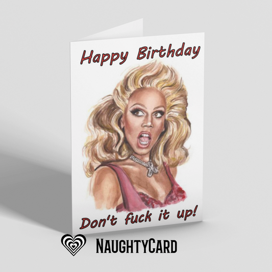 RuPaul Birthday Card Personalised By NaughtyCard