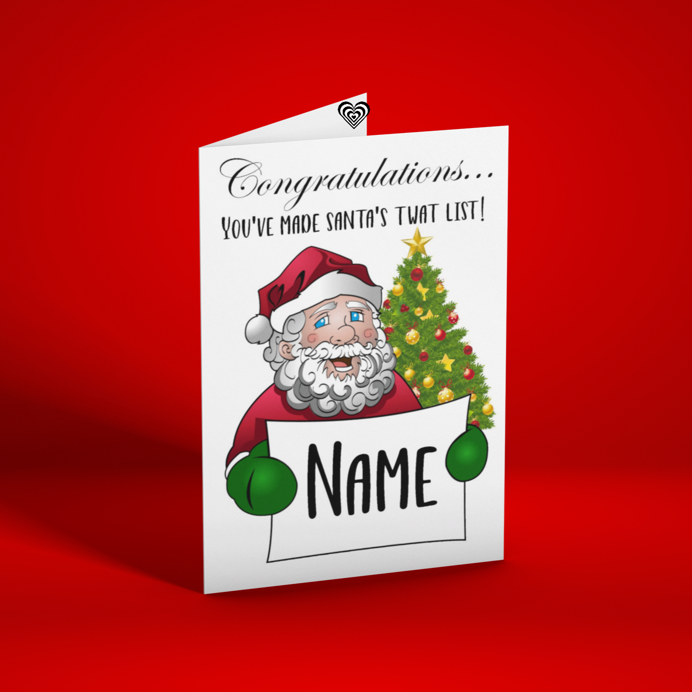 Rude Christmas Card Santa Twat New Design NaughtyCard