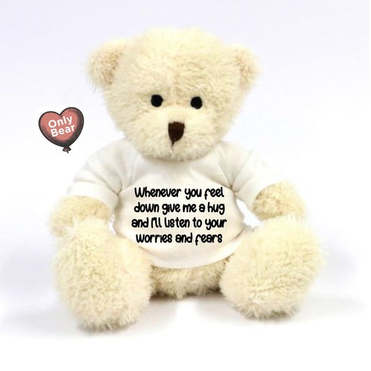 Worry Bear from Only Bear - cute and fluffy teddy bear. Fantastic idea to have a worry bear to help with children with fears and insecurities