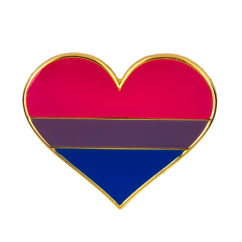 Bisexual Heart Enamel Badge