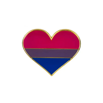 Bisexual Heart Flag Badge